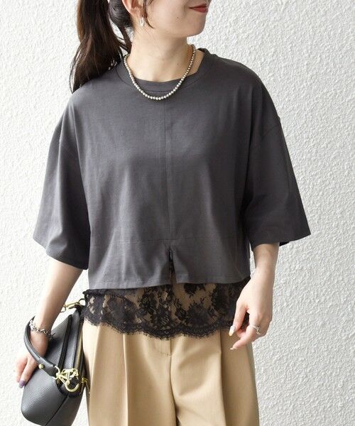 SHIPS / シップス Tシャツ | 《一部追加予約》SHIPS any:〈洗濯機可能〉ジップ レース ヘム ハーフスリーブ TEE | 詳細22