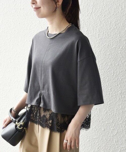 SHIPS / シップス Tシャツ | 《一部追加予約》SHIPS any:〈洗濯機可能〉ジップ レース ヘム ハーフスリーブ TEE | 詳細26