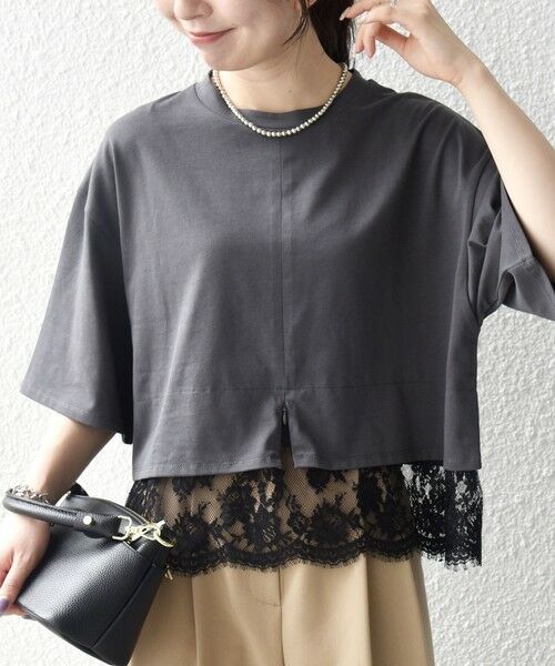 SHIPS / シップス Tシャツ | 《一部追加予約》SHIPS any:〈洗濯機可能〉ジップ レース ヘム ハーフスリーブ TEE | 詳細28