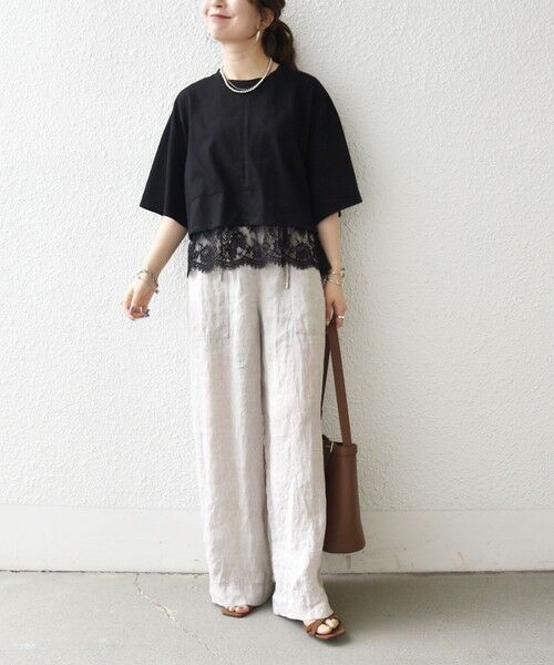 SHIPS / シップス Tシャツ | 《一部追加予約》SHIPS any:〈洗濯機可能〉ジップ レース ヘム ハーフスリーブ TEE | 詳細29