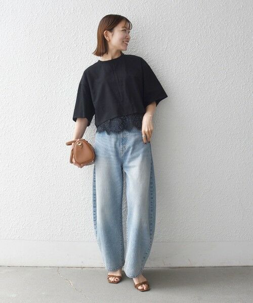 SHIPS / シップス Tシャツ | 《予約》SHIPS any:〈洗濯機可能〉ジップ レース ヘム ハーフスリーブ TEE | 詳細10