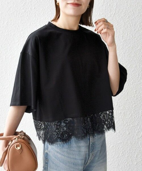 SHIPS / シップス Tシャツ | 《予約》SHIPS any:〈洗濯機可能〉ジップ レース ヘム ハーフスリーブ TEE | 詳細12