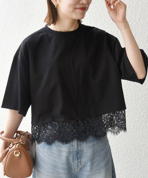 SHIPS / シップス Tシャツ | 《予約》SHIPS any:〈洗濯機可能〉ジップ レース ヘム ハーフスリーブ TEE | 詳細13