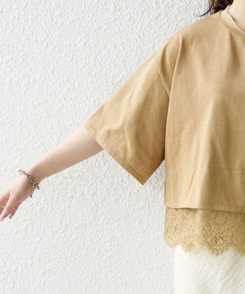 SHIPS / シップス Tシャツ | 《予約》SHIPS any:〈洗濯機可能〉ジップ レース ヘム ハーフスリーブ TEE | 詳細30