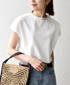 SHIPS / シップス Tシャツ | 《予約》SHIPS any:〈洗濯機可能〉ジャージー フレンチスリーブ レース TEE