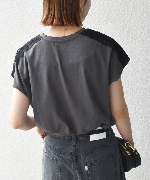 SHIPS / シップス Tシャツ | 《一部追加予約》SHIPS any:〈洗濯機可能〉ジャージー フレンチスリーブ レース TEE | 詳細17