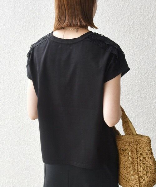 SHIPS / シップス Tシャツ | 《予約》SHIPS any:〈洗濯機可能〉ジャージー フレンチスリーブ レース TEE | 詳細12