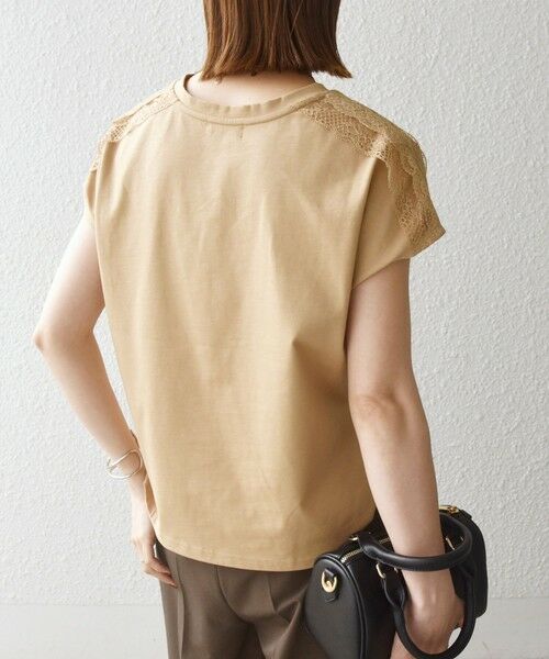 SHIPS / シップス Tシャツ | 《予約》SHIPS any:〈洗濯機可能〉ジャージー フレンチスリーブ レース TEE | 詳細22