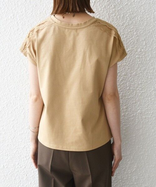 SHIPS / シップス Tシャツ | 《予約》SHIPS any:〈洗濯機可能〉ジャージー フレンチスリーブ レース TEE | 詳細27