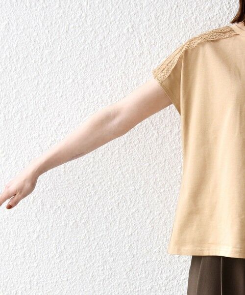 SHIPS / シップス Tシャツ | 《予約》SHIPS any:〈洗濯機可能〉ジャージー フレンチスリーブ レース TEE | 詳細28