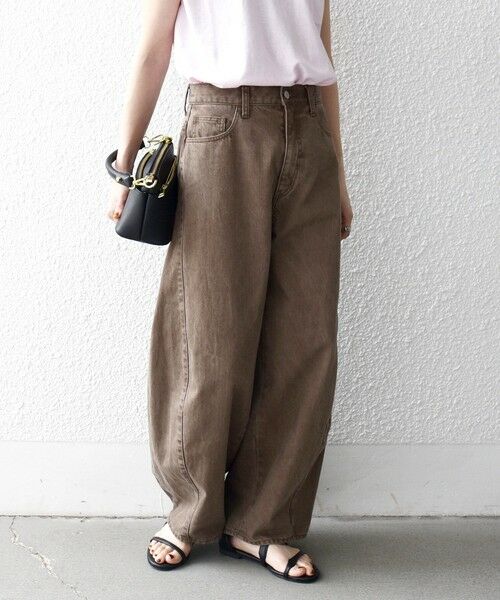 SHIPS / シップス デニムパンツ | 《予約》SHIPS any:〈洗濯機可能〉バレル デニム パンツ［SHIPS any DENIM］（ブラウン）