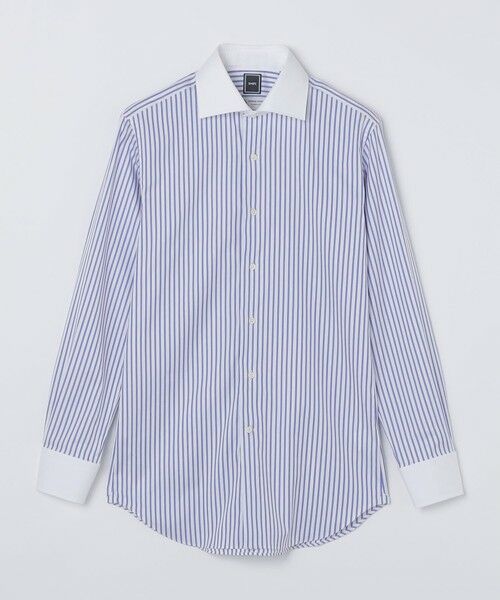 SHIPS / シップス シャツ・ブラウス | SHIPS: THOMAS MASON ストライプ クレリック ワイドカラー シャツ(スカイブルー)