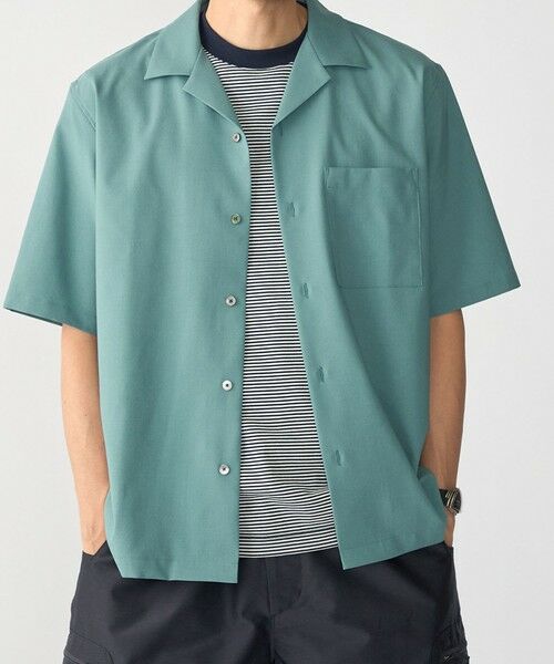 SHIPS / シップス シャツ・ブラウス | SHIPS:〈MADE IN JAPAN〉5スリーブ オープンカラー シャツ（グリーン）