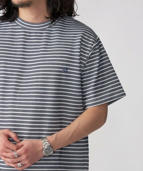 SHIPS / シップス Tシャツ | 【WEB限定】SHIPS: ワンポイント ロゴ バーズアイ Tシャツ(ダークブルー)
