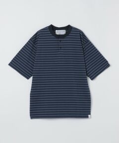 SHIPS / シップス Tシャツ | THYARD: COOLMAX(R) ボーダー ヘンリーネック Tシャツ