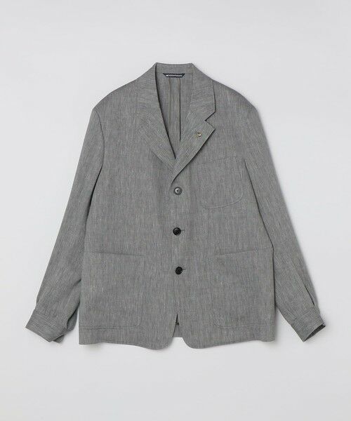 SHIPS / シップス テーラードジャケット | Belvest: JACKET IN THE BOX リネン/ウール ヘリンボーン ジャケット（チャコールグレー）