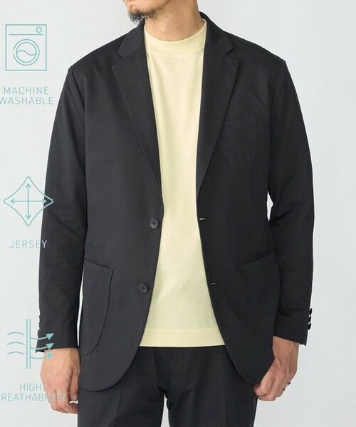 SHIPS / シップス テーラードジャケット | SHIPS:〈洗濯機可能〉DOT JERSEY ジャケット(セットアップ対応)（ネイビー）