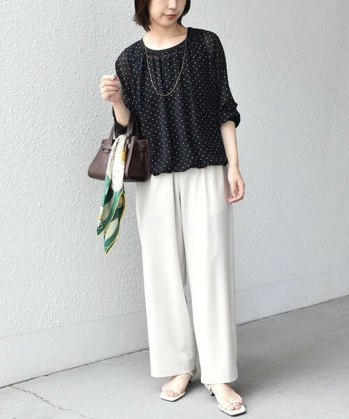 SHIPS / シップス シャツ・ブラウス | 《予約》SHIPS Colors:〈手洗い可能〉シアー ドット タンクトップ セット ブラウス◆ | 詳細17