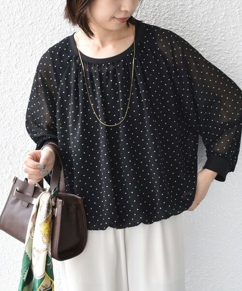 SHIPS / シップス シャツ・ブラウス | 《予約》SHIPS Colors:〈手洗い可能〉シアー ドット タンクトップ セット ブラウス◆ | 詳細19