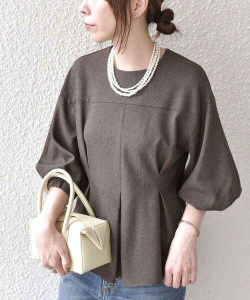 SHIPS / シップス シャツ・ブラウス | 《予約》SHIPS Colors:〈洗濯機可能〉杢 5分袖 ペプラム ブラウス（セットアップ対応可能）◆ | 詳細25