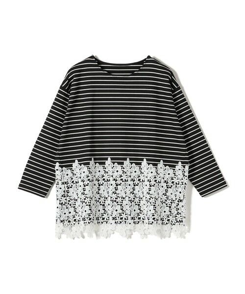 SHIPS / シップス カットソー（半袖以外） | 《予約》【WEB限定】SHIPS Colors:ポンチ レース コンビ トップス（ボーダー）2◆ | 詳細13