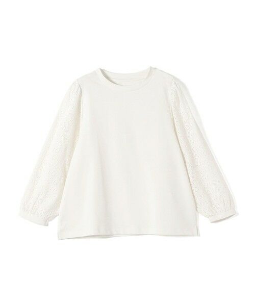 SHIPS / シップス カットソー（半袖以外） | 《予約》SHIPS Colors:〈手洗い可能〉ミニ裏毛 レース コンビ トップス◆ | 詳細1