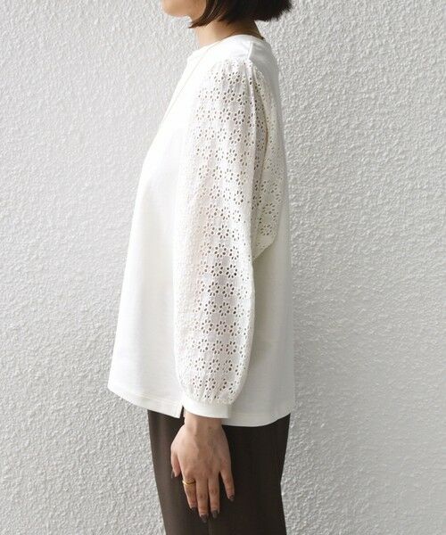 SHIPS / シップス カットソー（半袖以外） | 《予約》SHIPS Colors:〈手洗い可能〉ミニ裏毛 レース コンビ トップス◆ | 詳細4