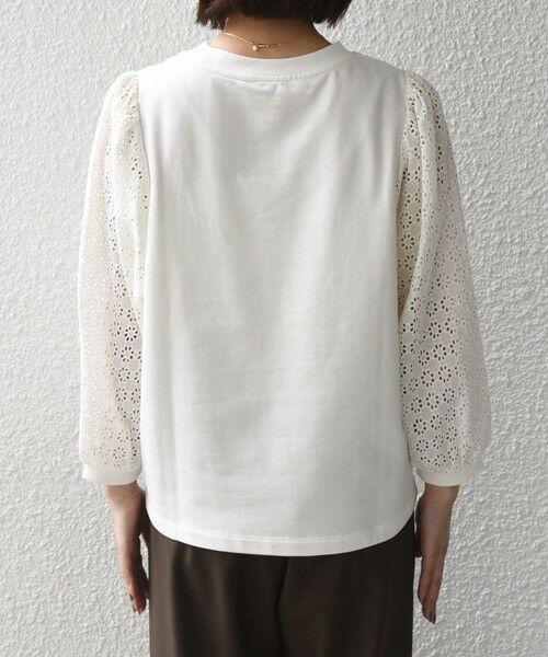 SHIPS / シップス カットソー（半袖以外） | 《予約》SHIPS Colors:〈手洗い可能〉ミニ裏毛 レース コンビ トップス◆ | 詳細5
