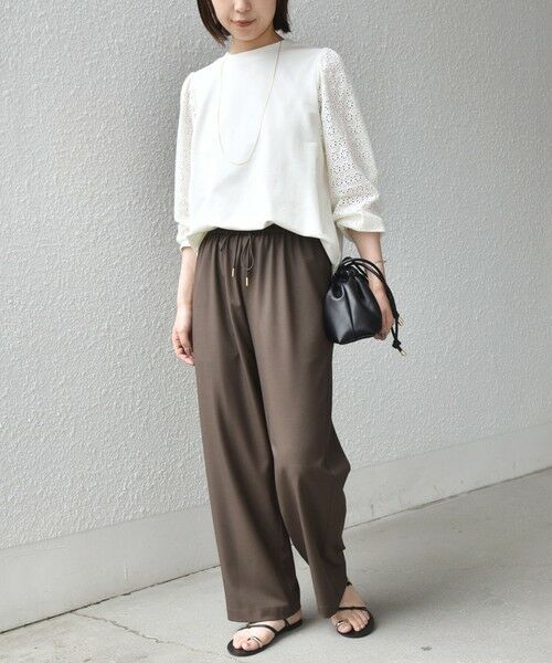 SHIPS / シップス カットソー（半袖以外） | 《予約》SHIPS Colors:〈手洗い可能〉ミニ裏毛 レース コンビ トップス◆ | 詳細7