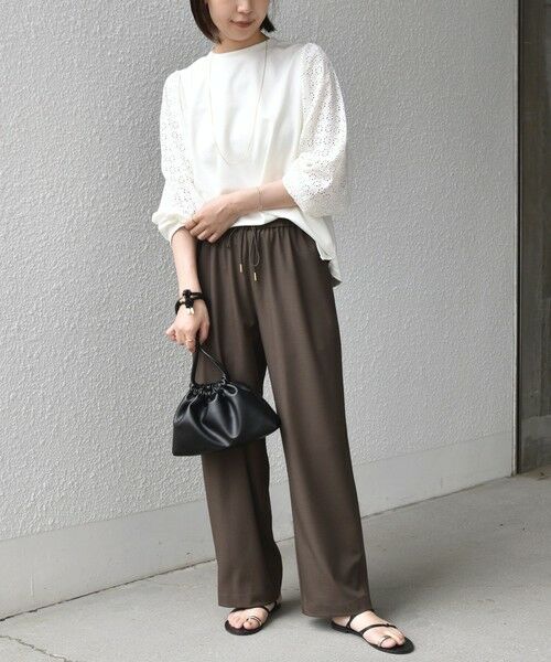 SHIPS / シップス カットソー（半袖以外） | 《予約》SHIPS Colors:〈手洗い可能〉ミニ裏毛 レース コンビ トップス◆ | 詳細13