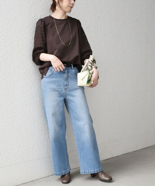 SHIPS / シップス カットソー（半袖以外） | 《予約》SHIPS Colors:〈手洗い可能〉ミニ裏毛 レース コンビ トップス◆ | 詳細16