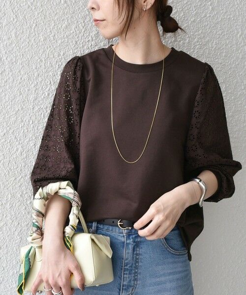 SHIPS / シップス カットソー（半袖以外） | 《予約》SHIPS Colors:〈手洗い可能〉ミニ裏毛 レース コンビ トップス◆ | 詳細17