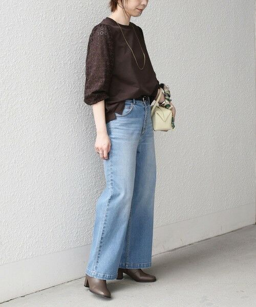 SHIPS / シップス カットソー（半袖以外） | 《予約》SHIPS Colors:〈手洗い可能〉ミニ裏毛 レース コンビ トップス◆ | 詳細20