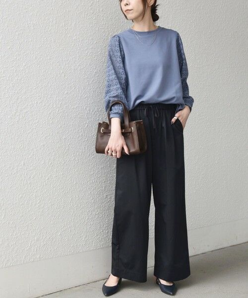 SHIPS / シップス カットソー（半袖以外） | 《予約》SHIPS Colors:〈手洗い可能〉ミニ裏毛 レース コンビ トップス◆ | 詳細26