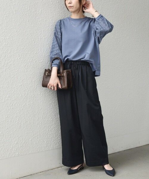 SHIPS / シップス カットソー（半袖以外） | 《予約》SHIPS Colors:〈手洗い可能〉ミニ裏毛 レース コンビ トップス◆ | 詳細29