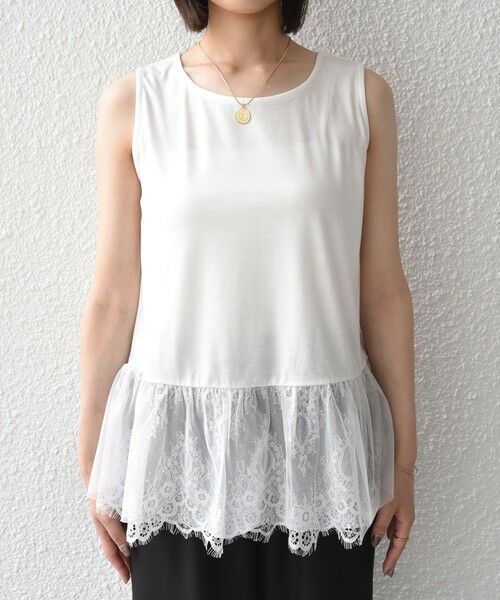SHIPS / シップス Tシャツ | 《予約》SHIPS Colors:〈手洗い可能〉レースタンクトップ セット プルオーバー◆ | 詳細23