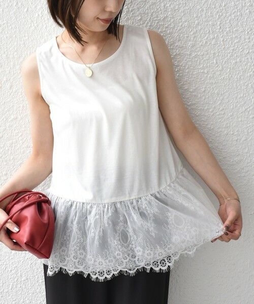SHIPS / シップス Tシャツ | 《予約》SHIPS Colors:〈手洗い可能〉レースタンクトップ セット プルオーバー◆ | 詳細27