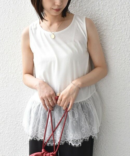 SHIPS / シップス Tシャツ | 《予約》SHIPS Colors:〈手洗い可能〉レースタンクトップ セット プルオーバー◆ | 詳細29