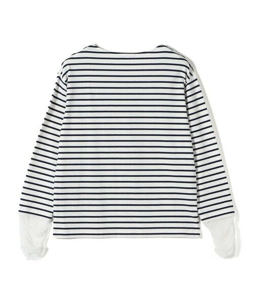 SHIPS / シップス カットソー（半袖以外） | 《予約》【WEB限定】SHIPS Colors:〈手洗い可能〉レース 切替スリーブ ボーダー カットソー◆ | 詳細2