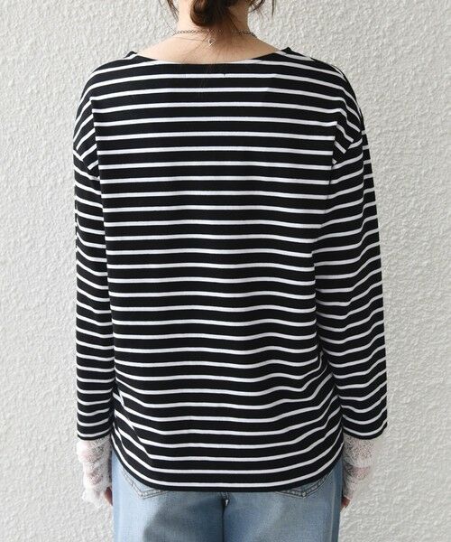 SHIPS / シップス カットソー（半袖以外） | 《予約》【WEB限定】SHIPS Colors:〈手洗い可能〉レース 切替スリーブ ボーダー カットソー◆ | 詳細17