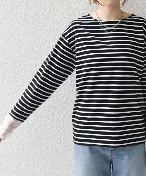 SHIPS / シップス カットソー（半袖以外） | 《予約》【WEB限定】SHIPS Colors:〈手洗い可能〉レース 切替スリーブ ボーダー カットソー◆ | 詳細18