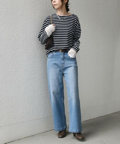 SHIPS / シップス カットソー（半袖以外） | 《予約》【WEB限定】SHIPS Colors:〈手洗い可能〉レース 切替スリーブ ボーダー カットソー◆ | 詳細23