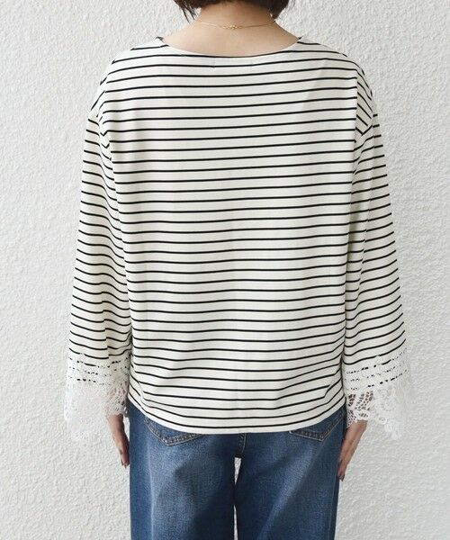 SHIPS / シップス カットソー（半袖以外） | 《予約》【WEB限定】SHIPS Colors:〈手洗い可能〉ボーダー ポンチ レースカフス トップス◆ | 詳細8
