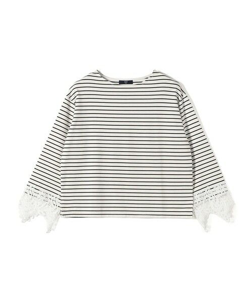 SHIPS / シップス カットソー（半袖以外） | 《予約》【WEB限定】SHIPS Colors:〈手洗い可能〉ボーダー ポンチ レースカフス トップス◆ | 詳細1