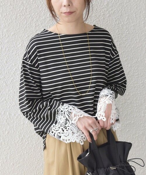 SHIPS / シップス カットソー（半袖以外） | 《予約》【WEB限定】SHIPS Colors:〈手洗い可能〉ボーダー ポンチ レースカフス トップス◆ | 詳細22