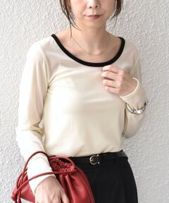 SHIPS / シップス カットソー（半袖以外） | 《予約》SHIPS Colors:〈手洗い可能〉シアー ポリエステル ベロア 配色 トップス◆