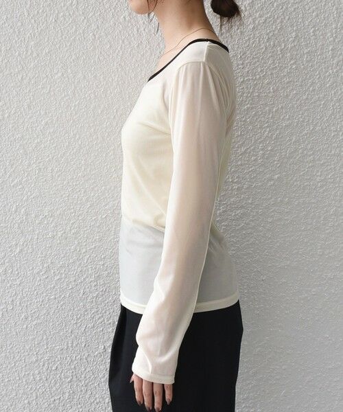 SHIPS / シップス カットソー（半袖以外） | 《予約》SHIPS Colors:〈手洗い可能〉シアー ポリエステル ベロア 配色 トップス◆ | 詳細7