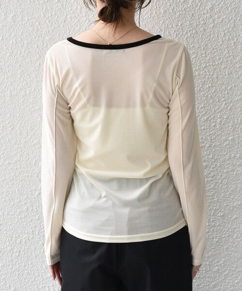 SHIPS / シップス カットソー（半袖以外） | 《予約》SHIPS Colors:〈手洗い可能〉シアー ポリエステル ベロア 配色 トップス◆ | 詳細8