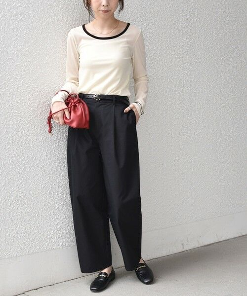 SHIPS / シップス カットソー（半袖以外） | 《予約》SHIPS Colors:〈手洗い可能〉シアー ポリエステル ベロア 配色 トップス◆ | 詳細10