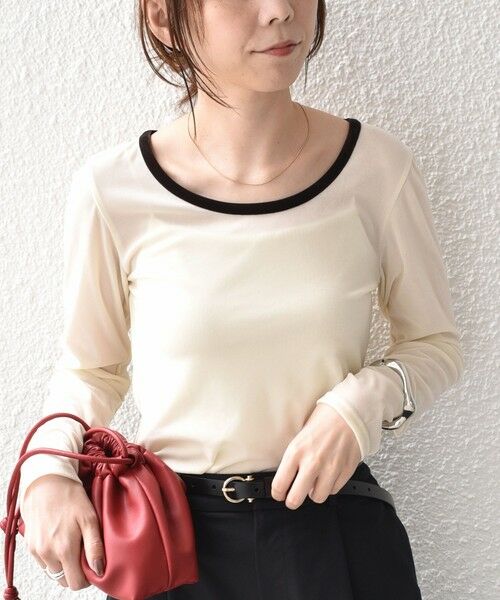 SHIPS / シップス カットソー（半袖以外） | 《予約》SHIPS Colors:〈手洗い可能〉シアー ポリエステル ベロア 配色 トップス◆ | 詳細11